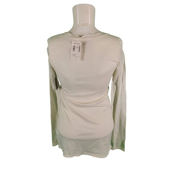 Zella Organic Cotton Long Sleeve Tee Top White Active Tunic Top Sz M NEW - Picture 3 of 5